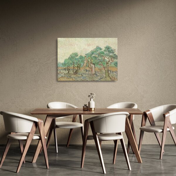 Skleněný obraz - Vincent van Gogh, The Olive Orchard, reprodukce (70x50 cm)