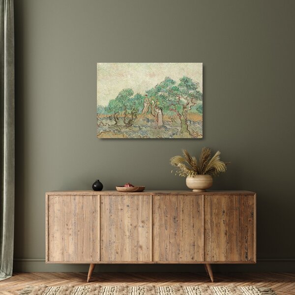 Skleněný obraz - Vincent van Gogh, The Olive Orchard, reprodukce (70x50 cm)