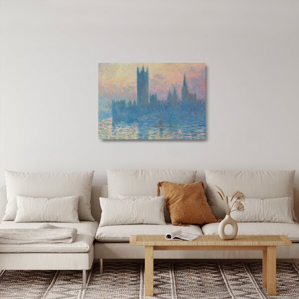 Skleněný obraz - Claude Monet, The Houses of Parliament, Sunset, reprodukce (70x50 cm)