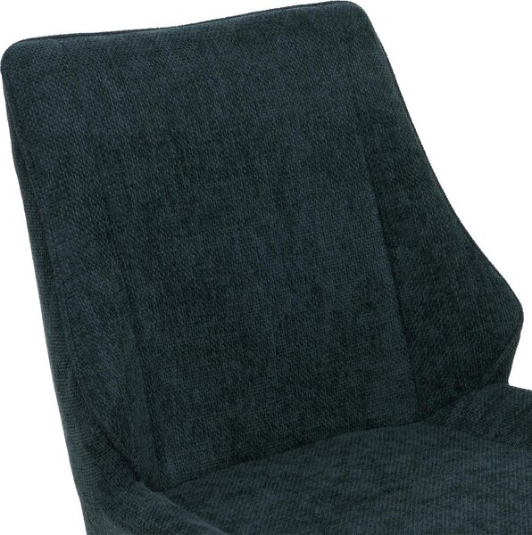 Sada 6 jídelních židlí HWC-O48, kuchyňská židle, otočná s automatickým návratem, látka/textilní žinylka (320 g/m²) Oeko-Tex petrolejově zelená