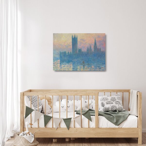 Skleněný obraz - Claude Monet, The Houses of Parliament, Sunset, reprodukce (70x50 cm)