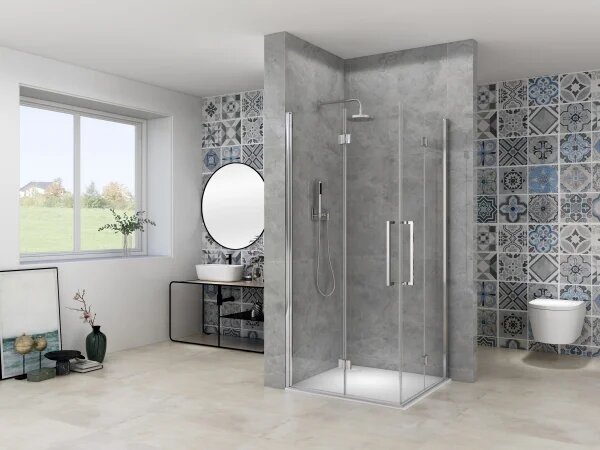 NOMI DUE 60x60 Čiré Sprchová zástěna zalamovací čtvercová