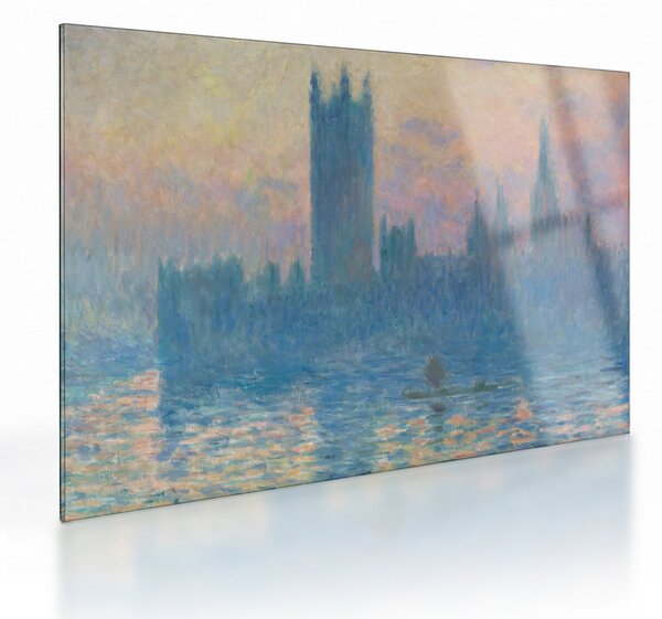 Skleněný obraz - Claude Monet, The Houses of Parliament, Sunset, reprodukce (70x50 cm)