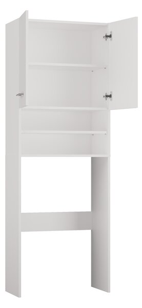 Topeshop PRALKA POLA BIEL, Bílá, Volně stojící, 4 police/polic, 2 dveře/dveří, Dřevotřískové desky, Matný