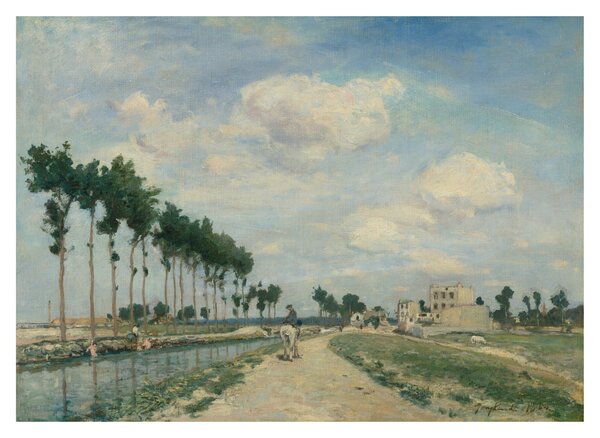 Skleněný obraz - Johan Barthold Jongkind, The Towpath, reprodukce (70x50 cm)