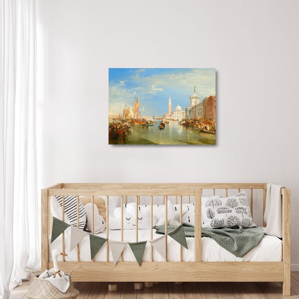 Skleněný obraz - Joseph Mallord William Turner, Venice the Dogana and San Giorgio Maggiore, reprodukce (70x50 cm)