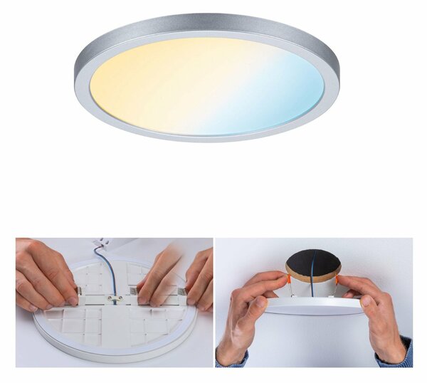PAULMANN Smart Home Zigbee LED vestavné svítidlo Areo VariFit IP44 kruhové 175mm 13W matný chrom měnitelná bílá 930.45
