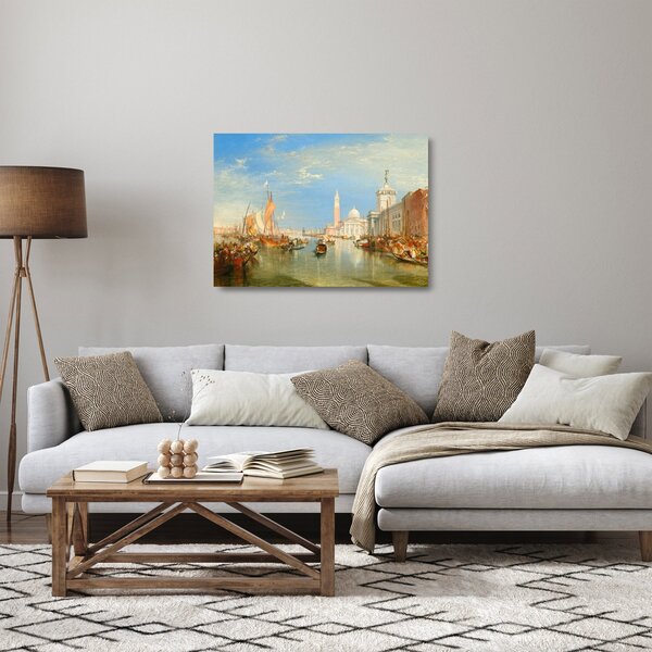 Skleněný obraz - Joseph Mallord William Turner, Venice the Dogana and San Giorgio Maggiore, reprodukce (70x50 cm)