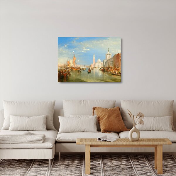 Skleněný obraz - Joseph Mallord William Turner, Venice the Dogana and San Giorgio Maggiore, reprodukce (70x50 cm)