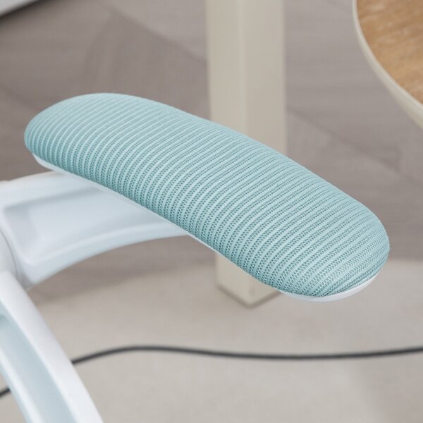 Ergonomická kancelářská židle Vinsetto s síťovaným opěradlem a polstrovaným sedákem, výškově nastavitelná, 65,5x61,5x88-97,5cm, modrá | Aosom