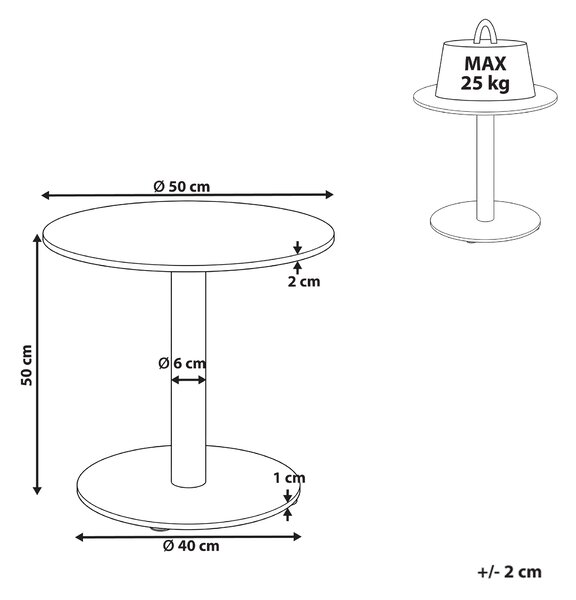 Zahradní konferenční stolek VITTUONE 50 cm 50 cm Kov Béžová