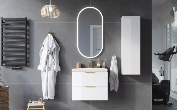 Excellent Lumiro zrcadlo 50x100 cm oválný s osvětlením s vyhřívací podložkou bílá DOEX.LU100.050.AC