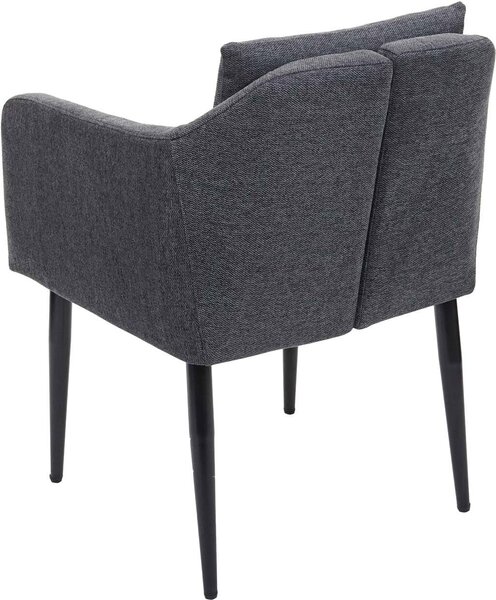 Sada 6 jídelních židlí HWC-H93, kuchyňská židle polohovací židle látka/textil tmavě šedá