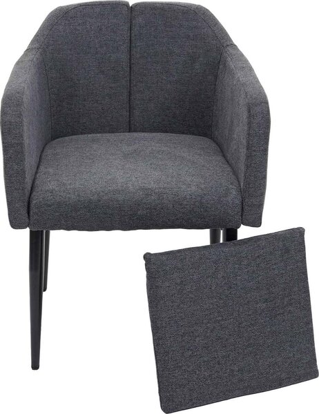 Sada 6 jídelních židlí HWC-H93, kuchyňská židle polohovací židle látka/textil tmavě šedá