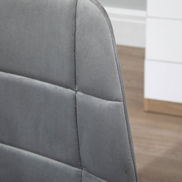 Vinsetto otočná židle, ergonomický a nastavitelný design bez opěrek, šedá, 59x59x81-91cm | Aosom
