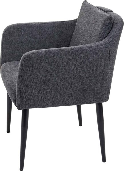 Sada 6 jídelních židlí HWC-H93, kuchyňská židle polohovací židle látka/textil tmavě šedá