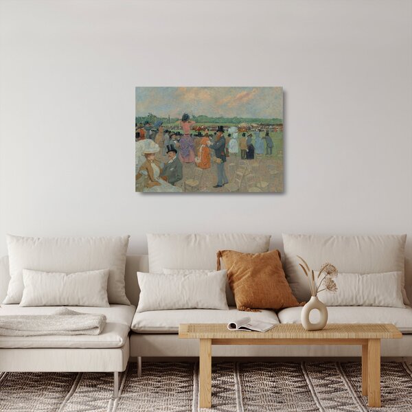 Skleněný obraz - Jean-Louis Forain, The Races at Longchamp, reprodukce (70x50 cm)