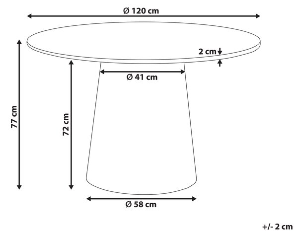 Jídelní stůl OYEN Černá 120 cm 120 cm