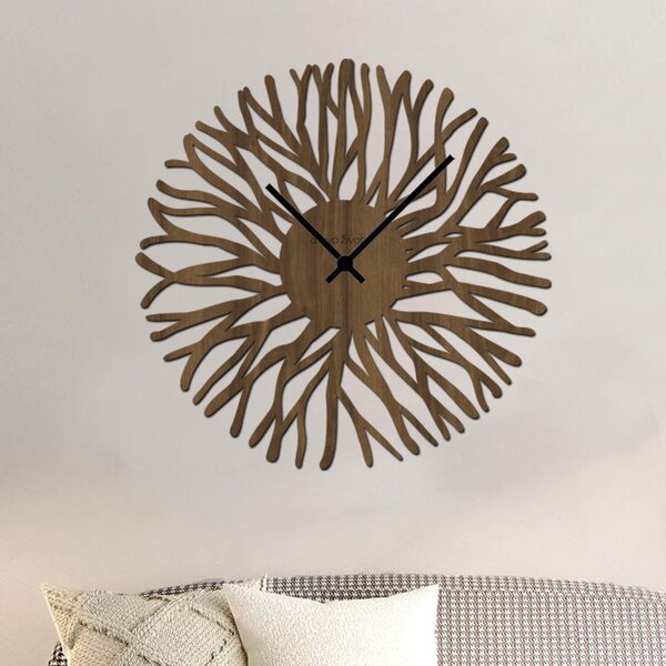 Nástěnné hodiny ROOTS Zvolte barvu dekoru: Wenge | Velikost hodin: 35x35 | Barva ručiček: Zlaté