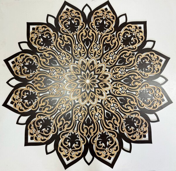 2 vrstvá mandala ROZKVĚTU | Rozměry (cm): 40x40 | Zvolte barevný dekor: dub zlatý-wenge