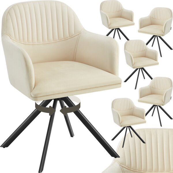 Tectake® sametová otočná židle Lona čalouněná 56 x 59 x 81 cm