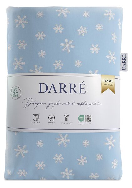 DARRÉ Flanelové povlečení Vánoční vločky Velikost: 140 x 200 + 70 x 90
