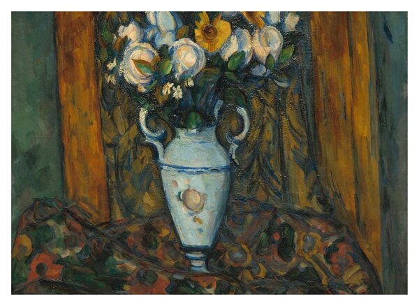 Skleněný obraz - Paul Cézanne, Vase of Flowers, reprodukce (70x50 cm)