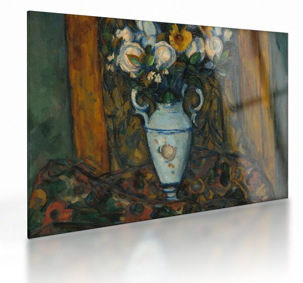 Skleněný obraz - Paul Cézanne, Vase of Flowers, reprodukce (70x50 cm)