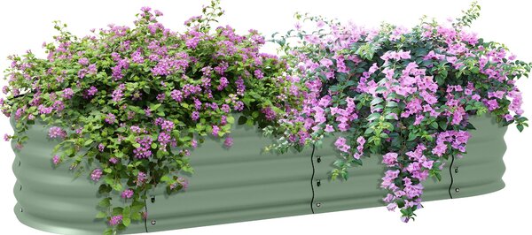 Modulární vyvýšený záhon Outsunny 150x62x30cm, Zinková ocelová nádoba s otevřeným dnem, Zelená | Aosom