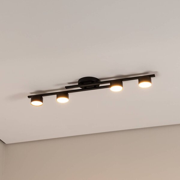 EMIBIG LIGHTING Stropní svítidlo Fragment, černá barva, délka 86 cm, kov, 4 světla., stmívatelný, Černá, Obývací pokoj / jídelna, kov, Moderní