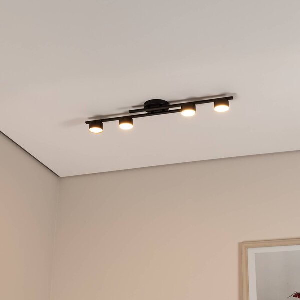 EMIBIG LIGHTING Stropní svítidlo Fragment, černá barva, délka 86 cm, kov, 4 světla., stmívatelný, Černá, Obývací pokoj / jídelna, kov, Moderní