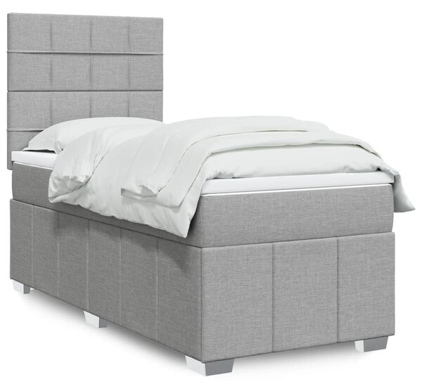 Box spring postel s matrací světle šedá 80 x 200 cm textil 3293795