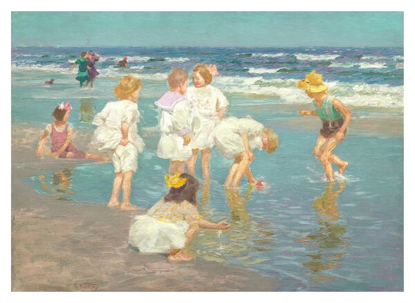 Skleněný obraz - Edward Henry Potthast, A Holiday, reprodukce (70x50 cm)