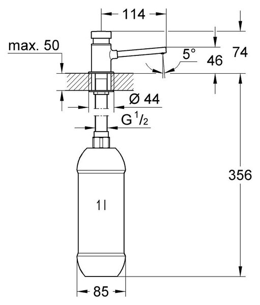 Grohe dávkovač mýdla 1000 ml StarLight Chrome 36194000