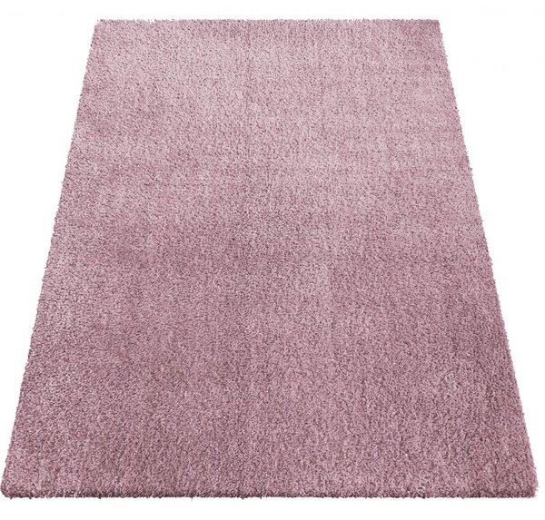 Makro Abra Kusový shaggy koberec jednobarevný Kamel pink růžový Rozměr: 80x150 cm