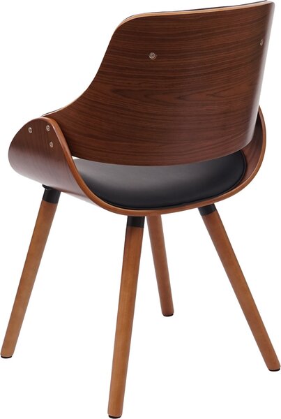 Jídelní židle HWC-D23, kuchyňská židle, retro design Imitace kůže černá