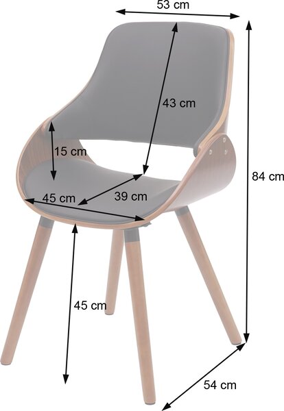 Jídelní židle HWC-D23, kuchyňská židle, retro design Imitace kůže černá