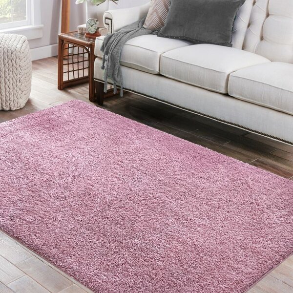 Makro Abra Kusový shaggy koberec jednobarevný Kamel pink růžový Rozměr: 80x150 cm