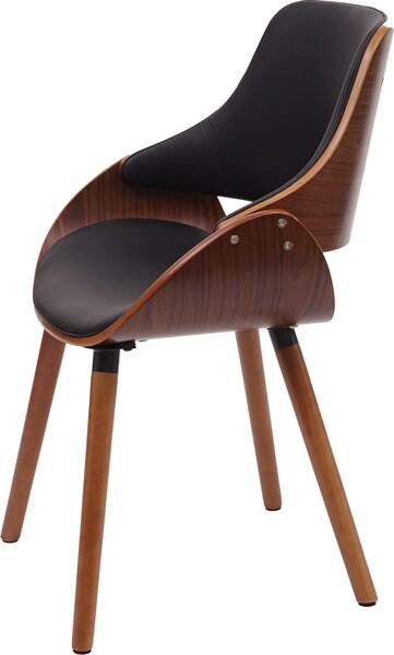 Jídelní židle HWC-D23, kuchyňská židle, retro design Imitace kůže černá