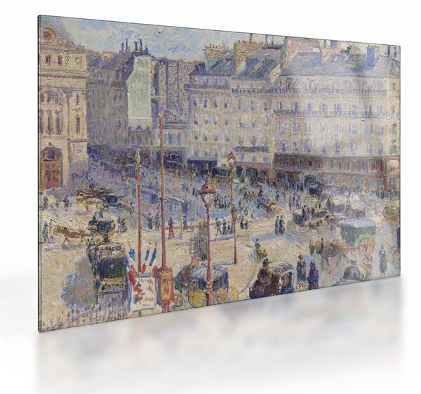 Skleněný obraz - Camille Pissarro, The Place du Havre, reprodukce (70x50 cm)