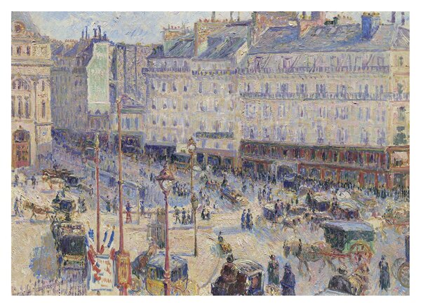 Skleněný obraz - Camille Pissarro, The Place du Havre, reprodukce (70x50 cm)