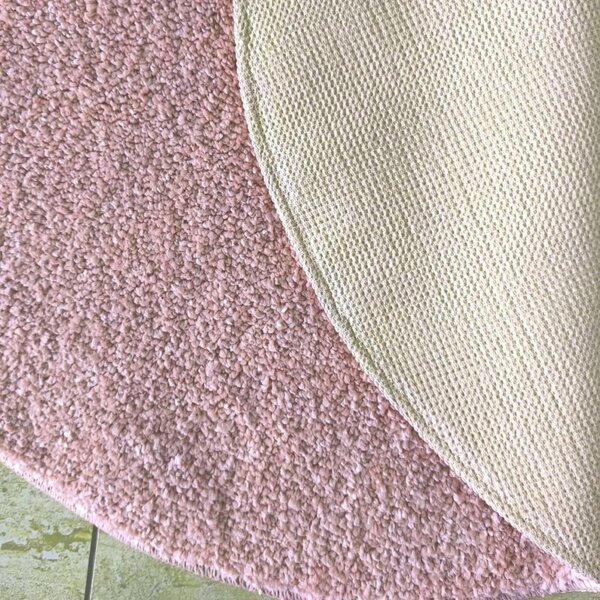 Makro Abra Kulatý koberec vhodný k praní jednobarevný Kamel pink růžový Rozměr: průměr 60 cm