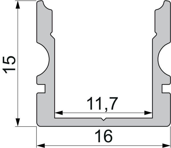 IMPR 970123 AU-02-10 vysoký U-profil pro 10 - 11,3 mm LED pásek matná černá - DEKOLIGHT