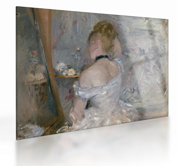 Skleněný obraz - Berthe Morisot, Woman at Her Toilette, reprodukce (70x50 cm)
