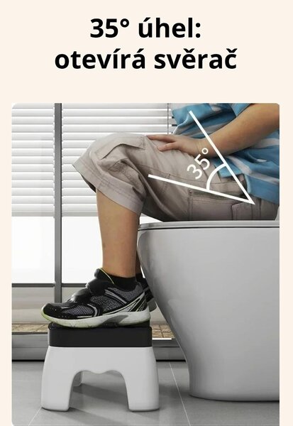 1× WC podstavec ‘SquatEase’ – Šedá – Odnímatelný, protiskluzový & přenosný – Ergonomická záchodová stolička, 35° sklon