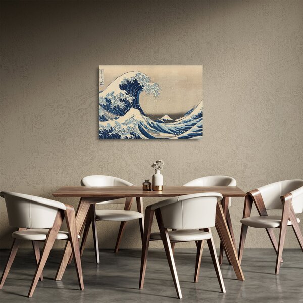Skleněný obraz - Katsushika Hokusai, Under the Wave off Kanagawa, reprodukce (70x50 cm)
