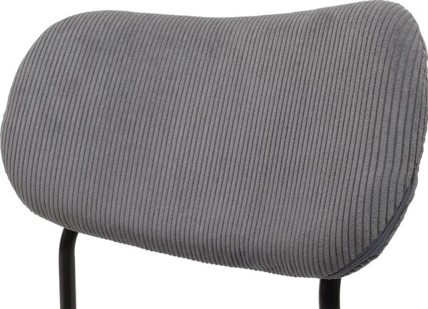 Sada 6 jídelních židlí HWC-O26, kuchyňská židle čalouněná židle, kord (330g/m²) látka/textil kov tmavě šedá