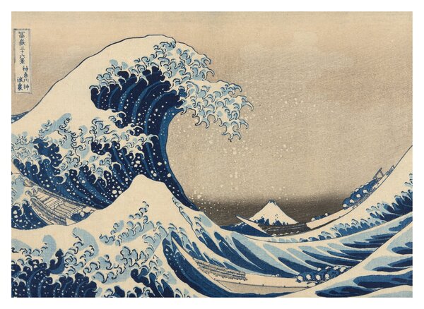 Skleněný obraz - Katsushika Hokusai, Under the Wave off Kanagawa, reprodukce (70x50 cm)