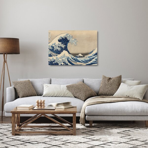 Skleněný obraz - Katsushika Hokusai, Under the Wave off Kanagawa, reprodukce (70x50 cm)