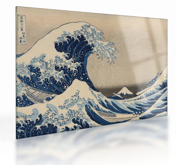 Skleněný obraz - Katsushika Hokusai, Under the Wave off Kanagawa, reprodukce (70x50 cm)